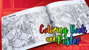 Hidden Cats in Istanbul - Printable PDF Coloring Book and Poster Cover