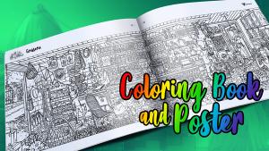 Hidden Cats in Rio de Janeiro - Printable PDF Coloring Book and Poster Cover