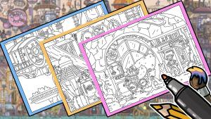 HIDDEN CATS 4: Aetherpunk - Coloring Book Cover