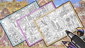 HIDDEN CATS 7: Cookie Town - Coloring Book Cover